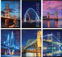 Opakowanie Zeszyt A4 w kratkę 50 kartek  Street Bridges10 sztuk mix