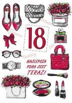 Opakowanie Karnet Party naklejany B6+koperta Urodziny 18 wz09