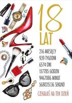 Opakowanie Karnet Party naklejany B6+koperta Urodziny 18 wz10