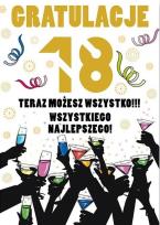 Opakowanie Karnet Party naklejany B6+koperta Urodziny 18 wz16