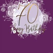 Opakowanie Karnet Swarovski kwadrat Urodziny 70