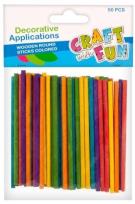 Opakowanie Ozodba dekoracyjna drewniana Patyczki okrągłe kolorowe op 50szt