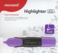 Opakowanie Zakreślacz Monami 604 fioletowy 12 sztuk