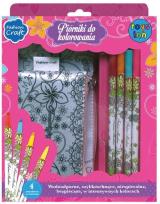 Opakowanie Zestaw 2 piórników do kolorowania + 4 markery róż