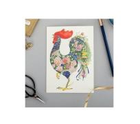 Opakowanie Karnet A101 B6 + koperta Kogut z kwiatami