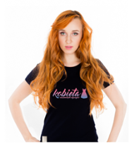 Opakowanie Koszulka damska czarna „Kobieta nieziemskich obyczajów', M