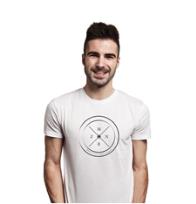 Opakowanie Koszulka męska biała „Mężczyzna z nieba rodem”, rozmiar S