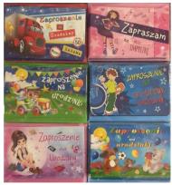 Opakowanie Zaproszenia Urodziny brokat + koperta (10szt)