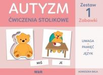 Okładka książki Autyzm - ćwiczenia stolikowe Zestaw1 zabawki