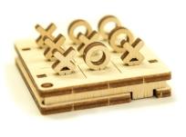 Opakowanie Drewniana gra podróżna 3D Kółko i krzyżyk