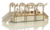 Opakowanie Drewniane puzzle 3D Stacja kolejowa