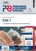 Okładka książki KSR 7- stosowanie w jednostkach sektora publicznego