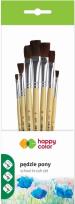 Opakowanie Pędzle szkolne pony płaskie 7szt HAPPY COLOR