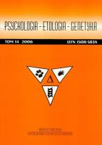 Opakowanie Psychologia etologia genetyka Tom 14/2006