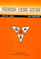 Opakowanie Psychologia etologia genetyka Tom 18/2008