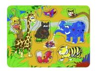 Opakowanie Puzzle drewniane pinezki Safari 8 el.