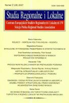 Opakowanie Studia Regionalne i Lokalne nr 2(28) 2007