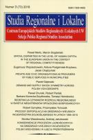 Opakowanie Studia regionalne i lokalne Numer 3 (73) 2018