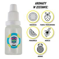 Opakowanie AROMATY 15ML ZESTAW NR 2 - 5 SZTUK (MARAKUJA/PIANKA TRUSKAWKOWA/POMARAŃCZA/WANILIA/ANANAS)