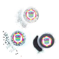 Opakowanie BROKATY ZESTAW NR 10 - 3 KOLORY (SREBRNY/SREBRNE GWIAZDKI/CZARNY)