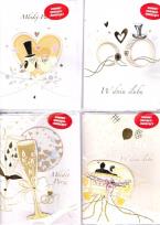 Okładka książki Karnet A5 grająco-świecący Ślubny 3D MIX AVANTII