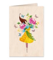 Opakowanie Karnet drewniany C6 + koperta Bukiet