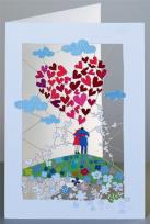 Opakowanie Karnet PM146 wycinany + koperta Para z sercem Ślub