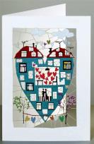 Opakowanie Karnet PM156 wycinany + koperta Serce - dom - Ślub