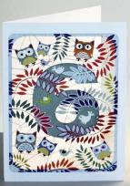 Opakowanie Karnet PM796 wycinany + koperta Urodziny 6 sowy