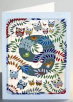 Opakowanie Karnet PM799 wycinany + koperta Urodziny 9 sowy