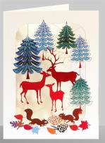 Opakowanie Karnet XP38 wycinany + koperta Święta Jelenie