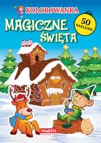 Okładka książki MAGICZNE ŚWIĘTA KOLOROWANKA Z NAKLEJKAMI