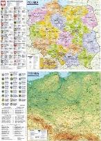 Okładka książki Mapa ścienna. Polska administracyjno-samochodowa..
