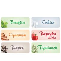 Opakowanie Naklejki foliowe - przyprawy po polsku