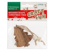 Opakowanie Ozdoba dek drewniana choinka zawieszka 2szt