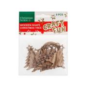 Opakowanie Ozdoba dek drewniana choinka zawieszka 8szt