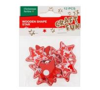 Opakowanie Ozdoba dek drewniane gwiazdy samoprzylepne 12szt
