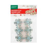 Opakowanie Ozdoba dek drewniane klamerki płatki śniegu