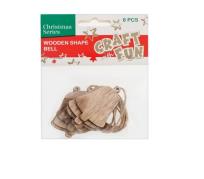 Opakowanie Ozdoba dek drewniany dzwonek zawieszka 8szt