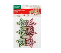 Opakowanie Ozdoba dekoracyjna klamerki gwiazda filcowa 6szt