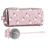 Opakowanie PIÓRNIK BROKATOWY + DŁUGOPIS Z POMPONEM I OZDOBĄ PASO UNICORN PP19UN-3265