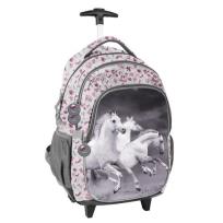 Opakowanie Plecak na kółkach Paso Horse szary w kwiatki