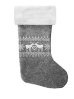 Opakowanie Skarpeta świąteczna szara z reniferami