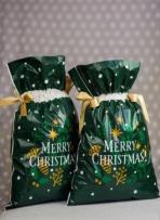 Opakowanie Worek Świąteczny złote szyszki 30x45cm (5szt)