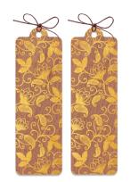 Opakowanie Zakładka drewniana złota Kwiaty