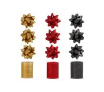 Opakowanie Zestaw do pakowania prezentów - rozetki i wstążka