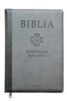 Okładka książki Biblia pierwszego Kościoała z paginat. szara