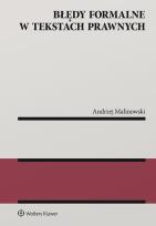 Okładka książki Błędy formalne w tekstach prawnych w