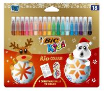 Opakowanie Flamastry Kid Couleur 18 kolorów Christmas BIC