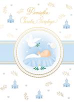 Okładka książki Karnet B6 Chrzest z kieszonką - niebieski